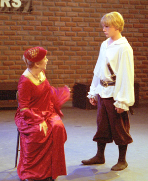 Mary Rings and Ben perform a scene from Hamlet.